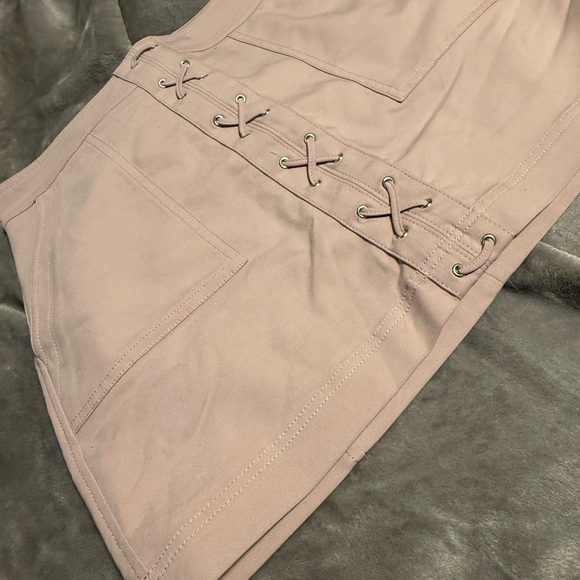 EXPRESS Blush Lace-Up Mini Skirt - Picture 4 of 6